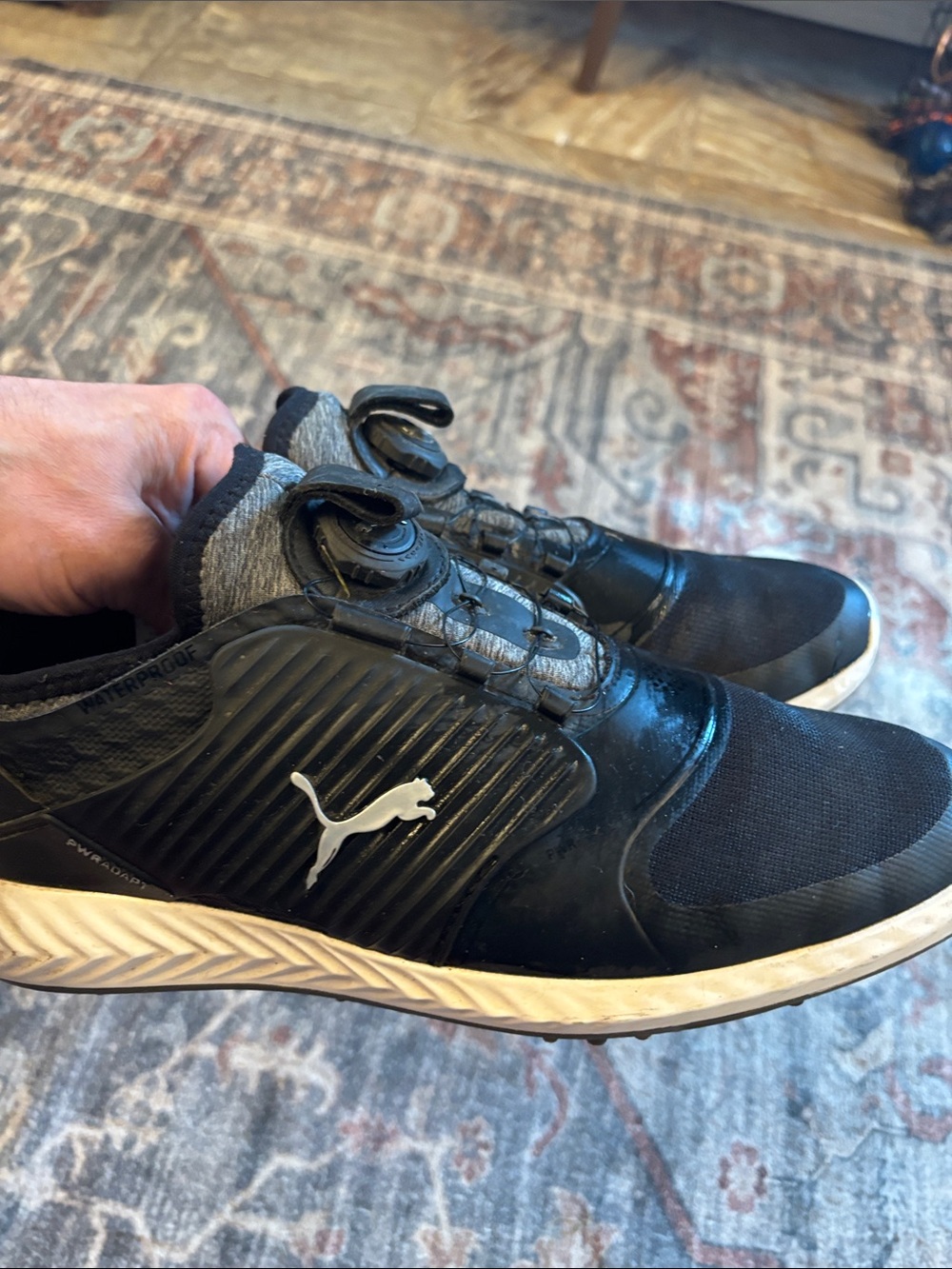 Puma Men’s Black golf Sneakers with White Soles
